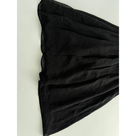 THEORY Emmalee Georgette Twist Front Black Chiffon Ruched Dress Womens Size 0 - Picture 9 of 12